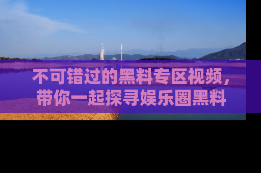 不可错过的黑料专区视频，带你一起探寻娱乐圈黑料