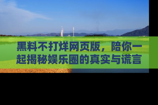 黑料不打烊网页版，陪你一起揭秘娱乐圈的真实与谎言。