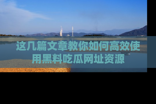 这几篇文章教你如何高效使用黑料吃瓜网址资源
